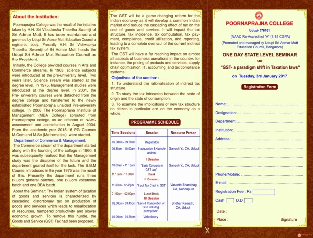 ONE DAY STATE LEVEL SEMINAR